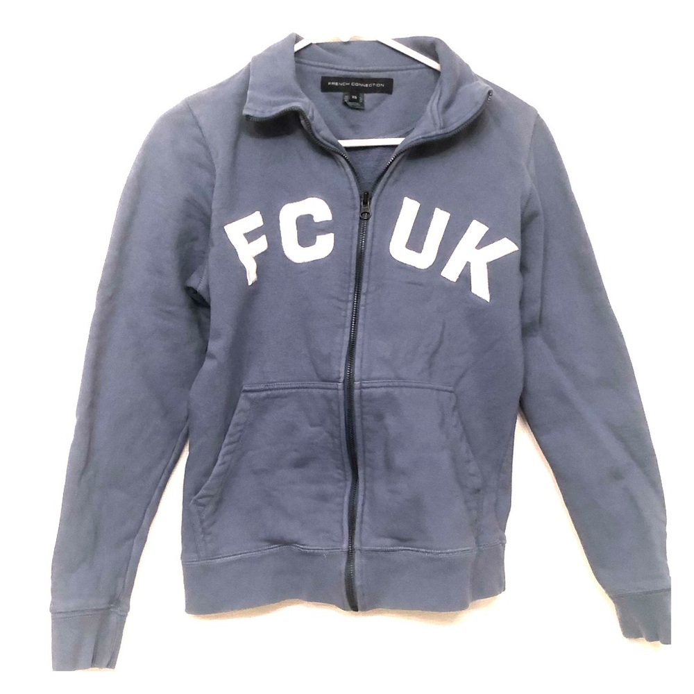 French Connection blue zip up sweatshirt